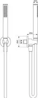 Ideal Standard Schlauch- und Halter-Set, bestehend aus einem Schlauch und einem Wandhalter, beide in Chrom-Optik. Das Design ist schlicht und funktional.